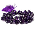 9x6-13x9mm Amethyst Tear Drop Briolette Beads 7.5 inch 68 pieces