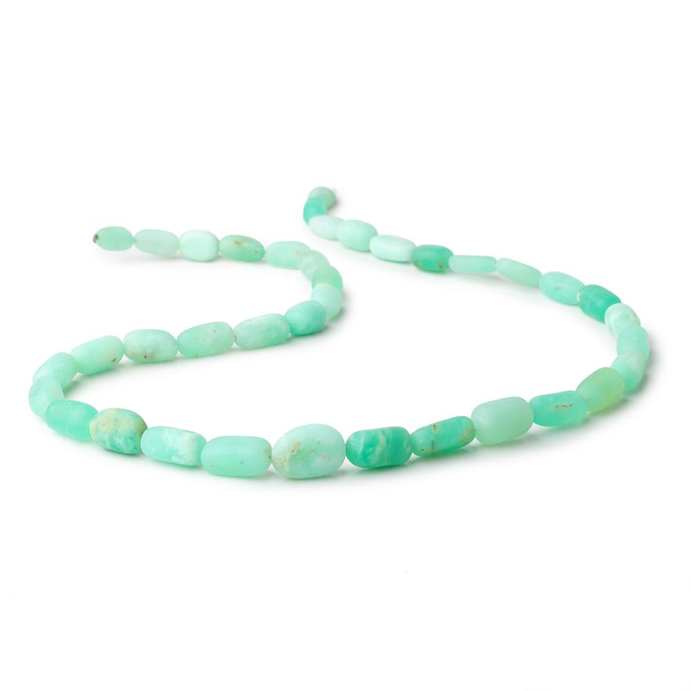 9x6-15x10mm Matte Prase Opal Plain Nugget Beads 18 inch 36 pieces