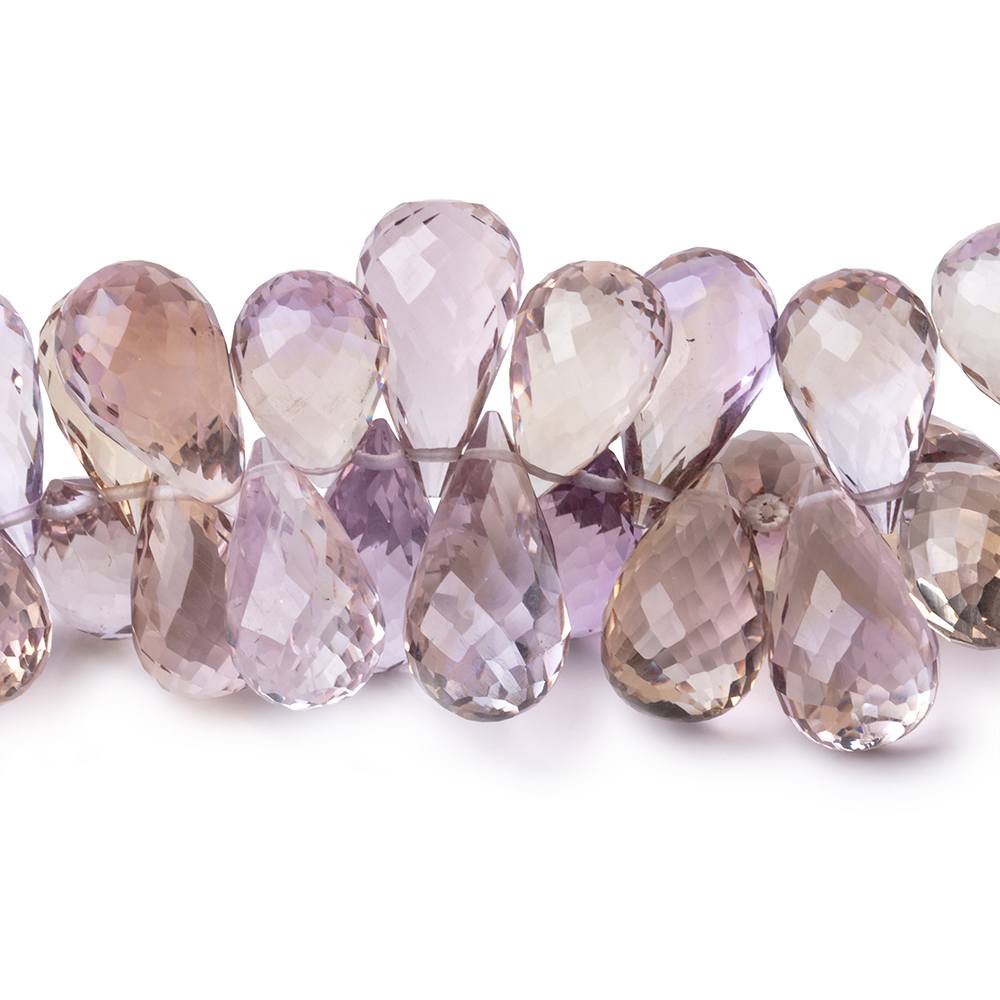 9x6-15x8mm Ametrine Faceted Tear Drop Beads 8 inch 68 pieces
