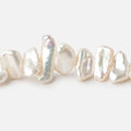 9x6-15x8mm Creamy White Biwa Freshwater Pearls 15.5 inch 59 beads AA