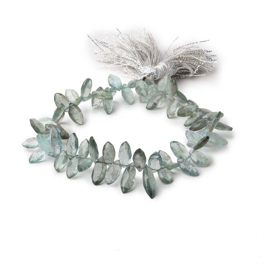 9x6-18x6mm Moss Aquamarine Faceted Marquise Beads 8.5 inch 66 pieces