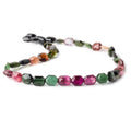 9x7-11x7mm Multi Color Tourmaline Faceted Modified Rectangles 15 inch 37 beads AA