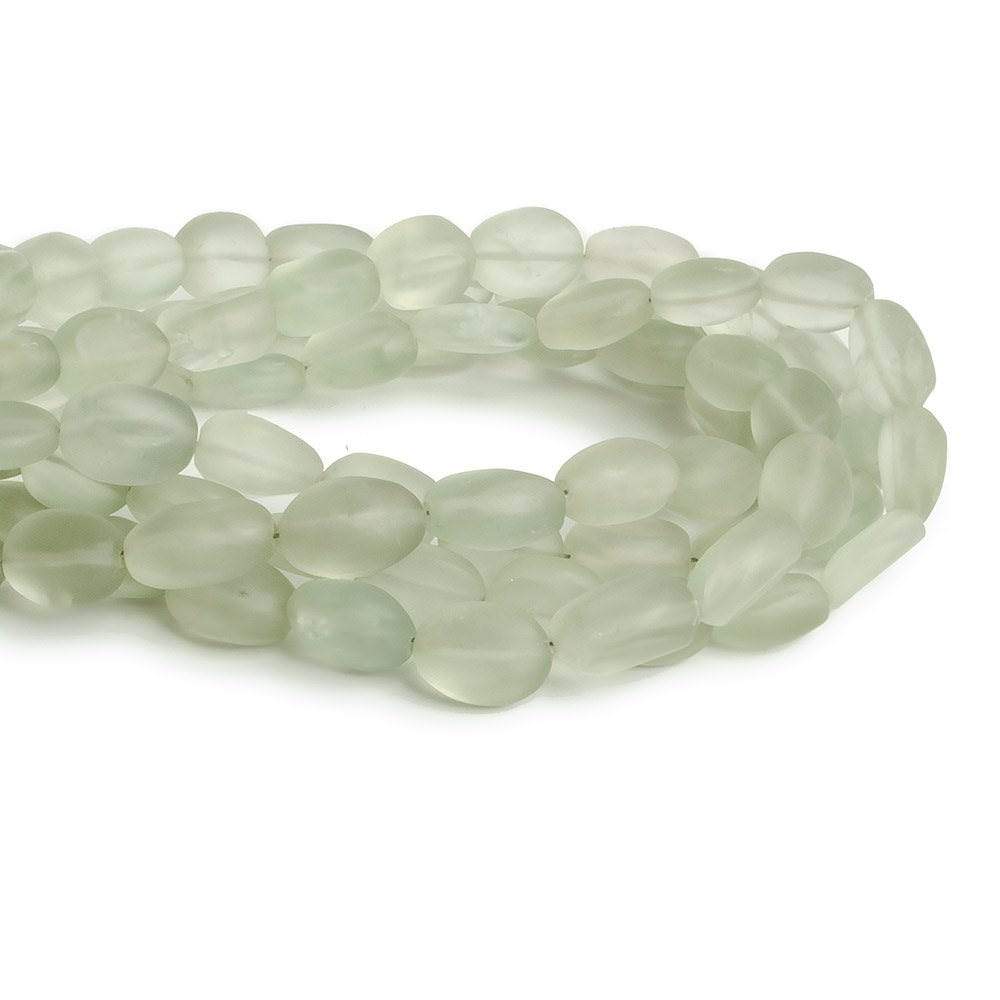 9x7-11x7mm Prasiolite straight drilled plain nugget beads 7.5 inch 20 pieces