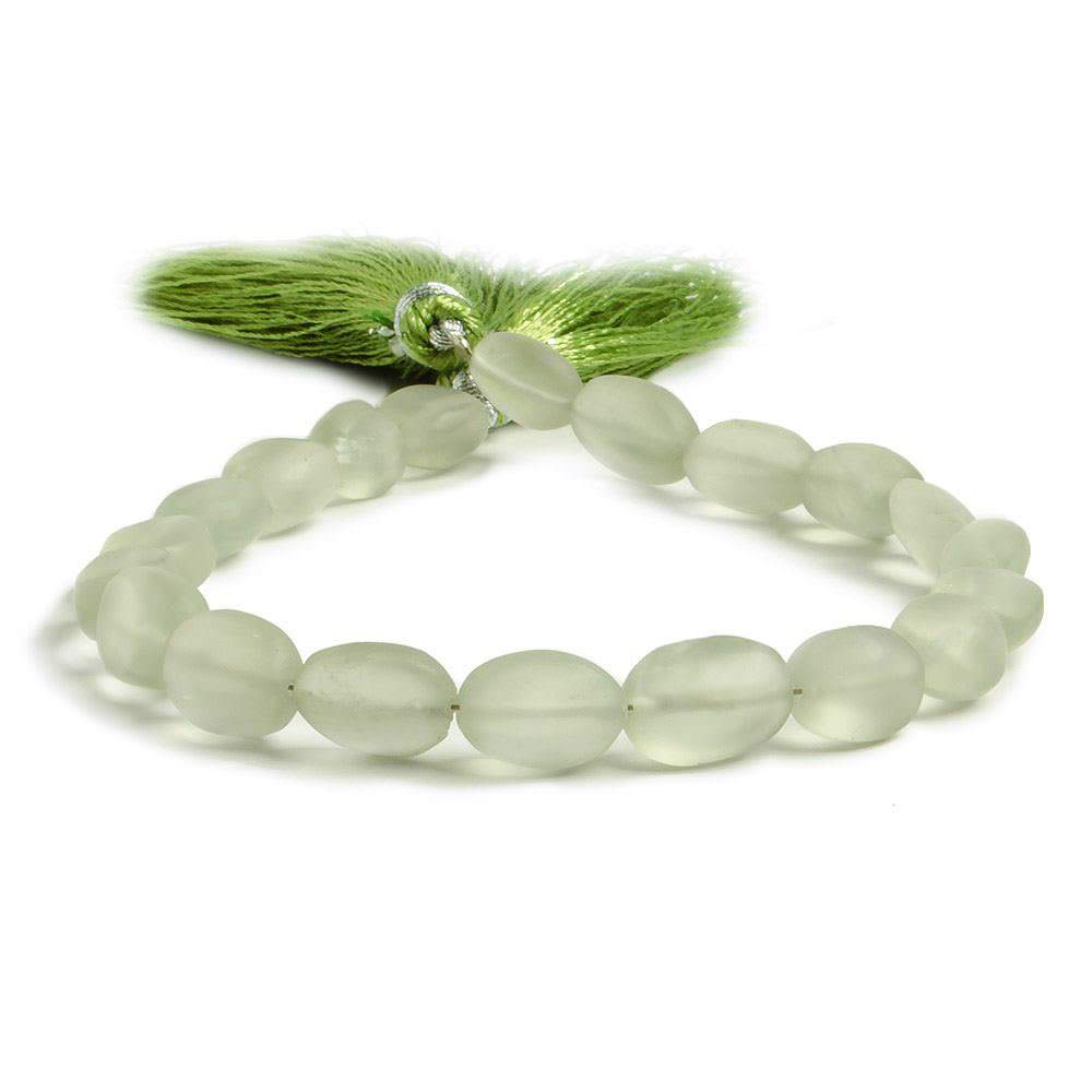 9x7-11x7mm Prasiolite straight drilled plain nugget beads 7.5 inch 20 pieces