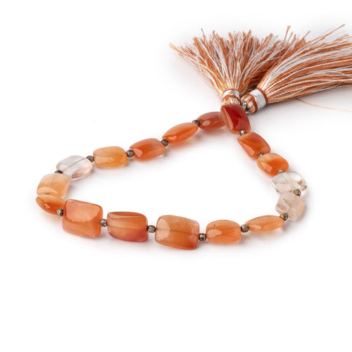 9x7-11x9mm Tangerine Quartz Plain Rectangle Beads 8 inch 14 pieces