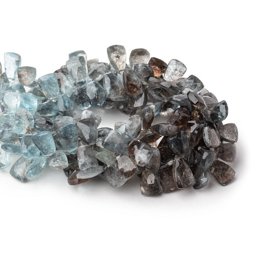 9x7-12x7mm Copper Moss Aquamarine Top Drilled Faceted Points 8 inch 58 Beads AAA