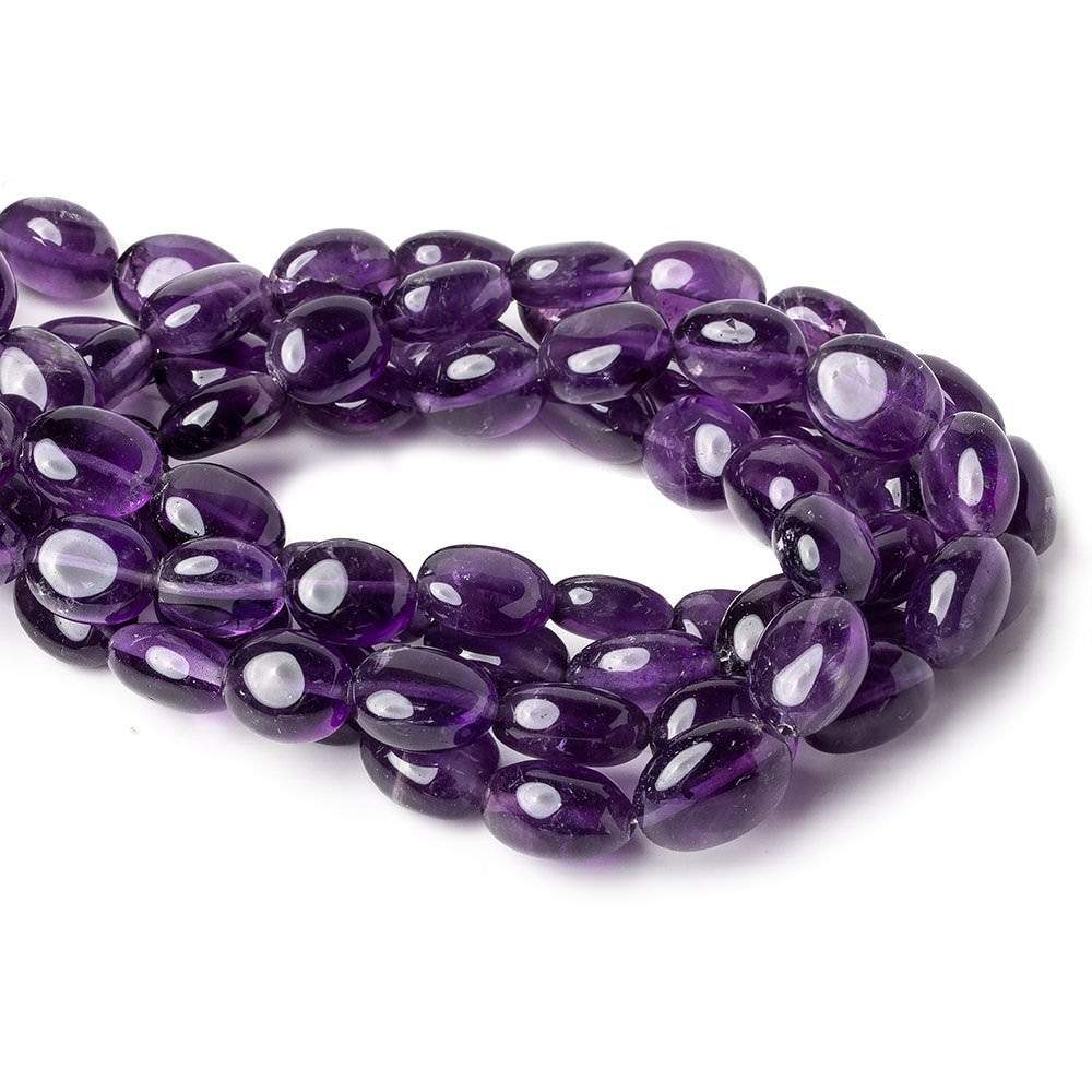9x7-12x9mm Amethyst HydroQuartz plain ovals 8 inch 17 pieces