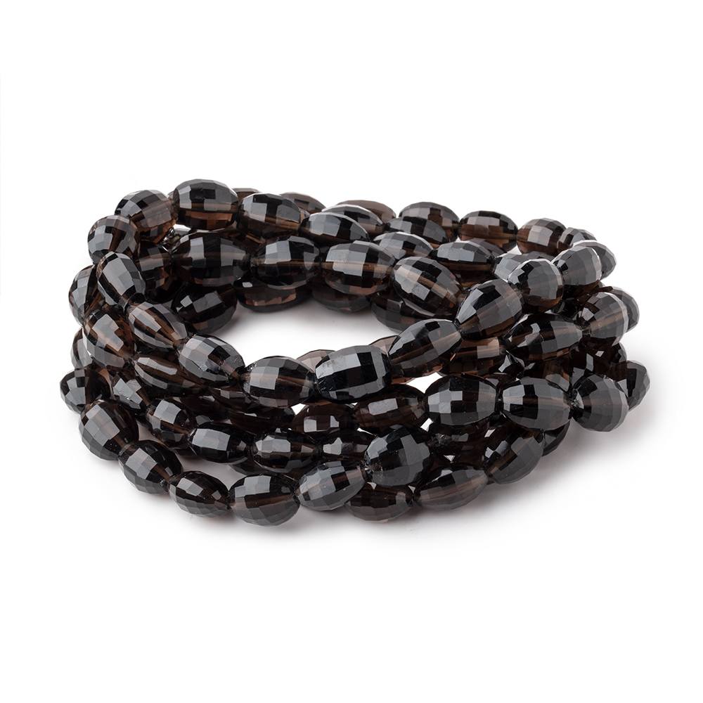 9x7-12x9mm Smoky Quartz Faceted Oval Beads 16 inch 35 pieces