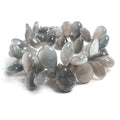 9x7-18x12mm Platinum Moonstone plain pears 8.25 inches 49 beads