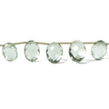 9x7mm-17x8mm Prasiolite Faceted Oval Beads 8 inch 16 pieces