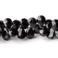9x7mm Black Spinel Faceted Pears 8 inch 65 beads