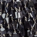 9x7mm Iolite faceted nugget .925 Silver Chain by the foot 22 pieces