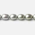 9x7mm Sage Green Oval Freshwater Pearls 16 inch 42 pieces