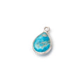9x7mm Sterling Silver Bezel Turquoise Faceted Pear Pendant 1 Focal piece