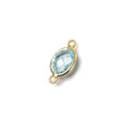 9x7mm Vermeil Bezel Sky Blue Topaz faceted oval Petite Connector 1 piece
