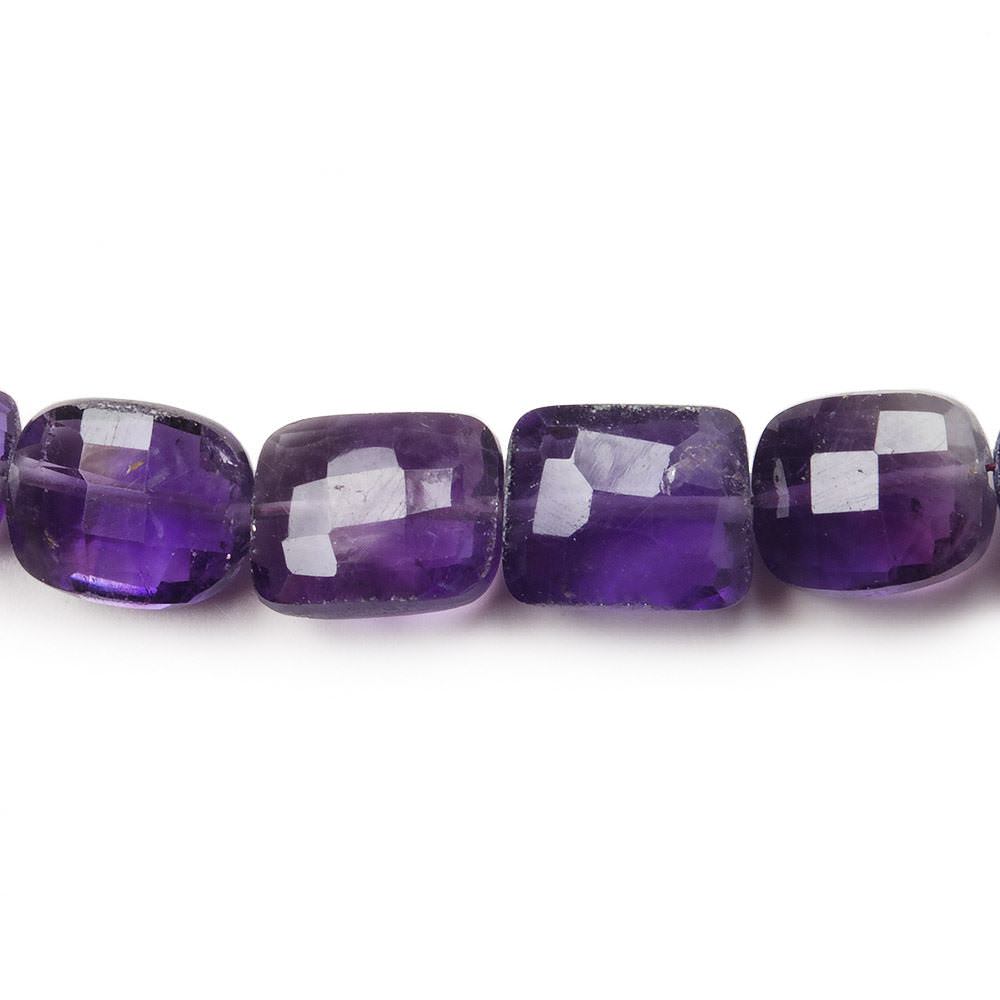 9x8-10x8.5mm Amethyst Checkerboard Rectangle 10 inch 25 pieces