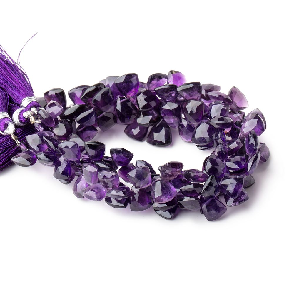 9x8-12x11mm Amethyst Faceted Triangle Beads 8 inch 44 pieces