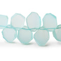 12x15mm Seafoam Blue Chalcedony top drilled plain nugget 8 inch 25 beads