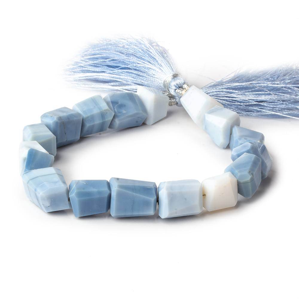 9x8-13x8mm Owyhee Denim Blue Opal faceted nugget beads 8 inch 16 pieces A