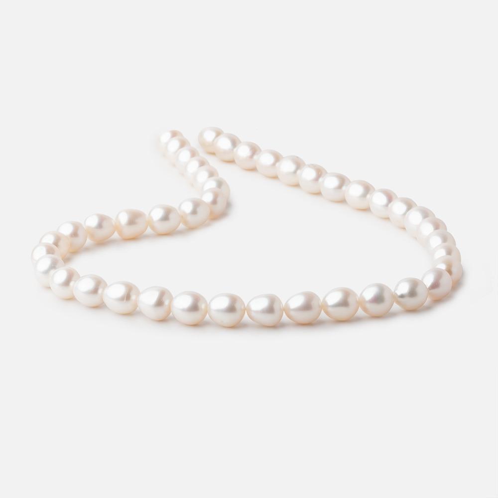 9x8mm Off White Oval Straight Drilled Freshwater Pearls 16 inch 42 pieces