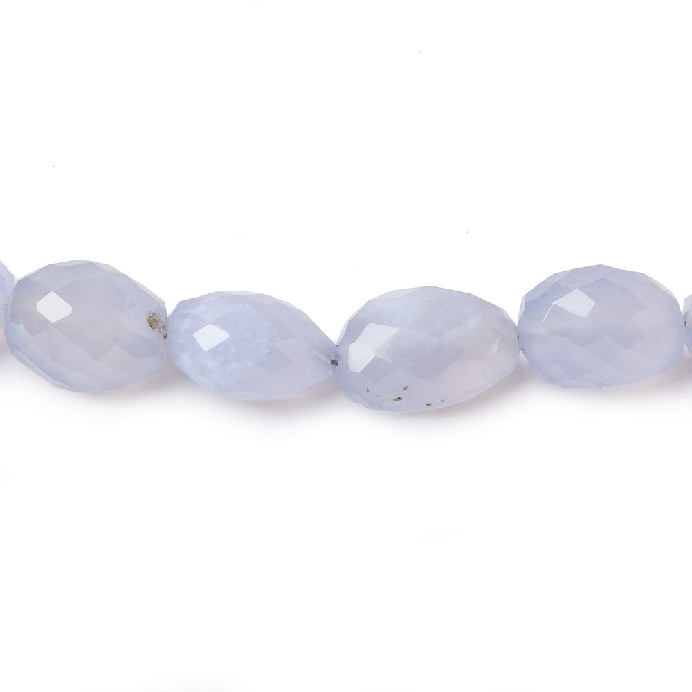9x8x8-12x8x7mm Turkish Blue Chalcedony Faceted Nuggets 16 inch 37 beads