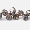9x9-11x10mm Peacock Top Drill Keshi Freshwater Pearls 15 inch 56 Beads