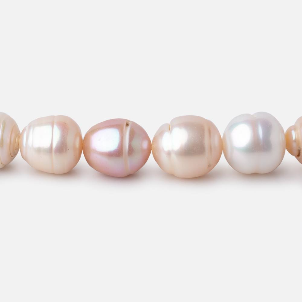 9x9-12x9mm Tri Color Baroque Freshwater Pearls 15.5 inch 35 Beads