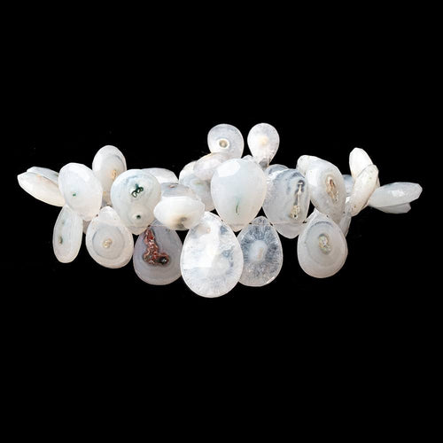 9x9-16x12mm Solar Quartz Faceted Heart & Pear Beads 8 inch 37 pieces