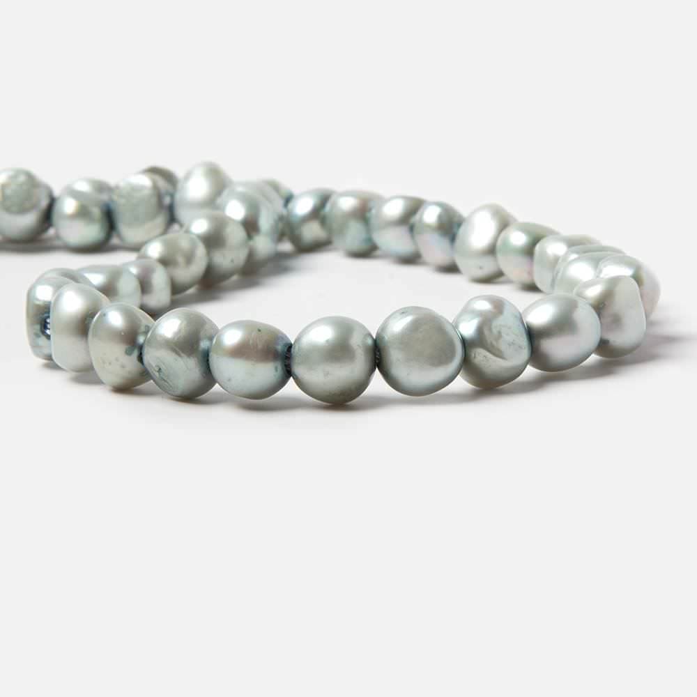 9x9.5-9.5x10.5mm Light Chambray Blue Baroque 2.5mm large hole Pearls 43 pcs