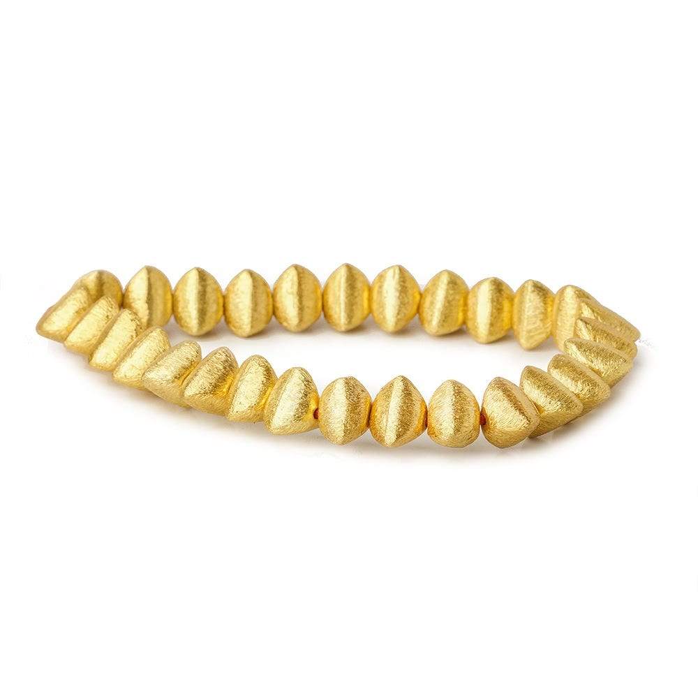 9x9mm 22kt Gold Plated Copper Trillion Brushed 8 inch 27 pieces