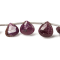 9x9mm Ruby Faceted Heart Beads 8 inch 17 pieces