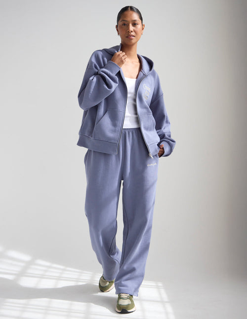 Basics Pflaume Weite Beine Jogginghose