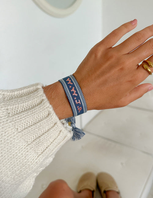 Blaues WWJD Besticktes Armband