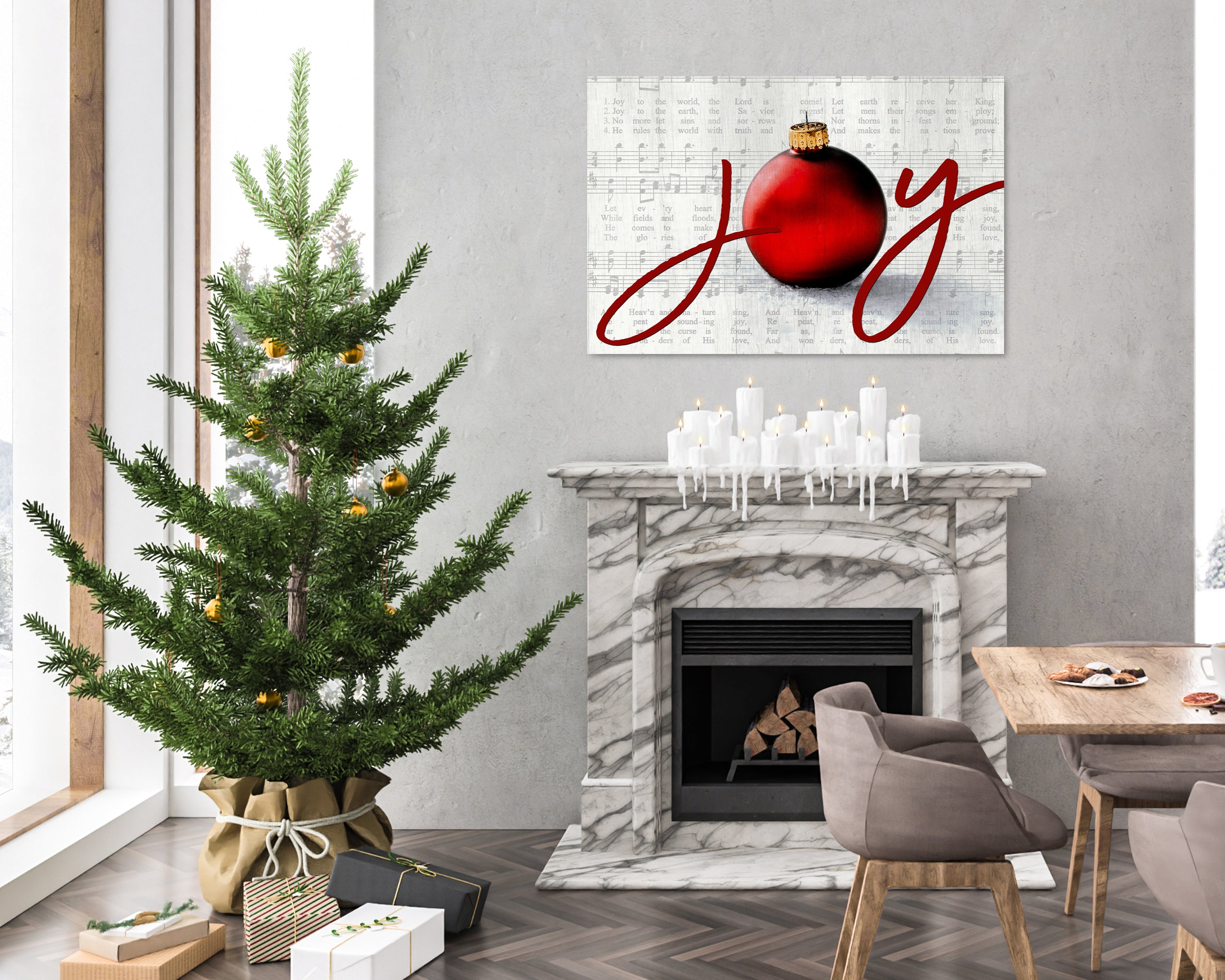 Joy to the World Canvas, Christmas Ornament Joy Sign