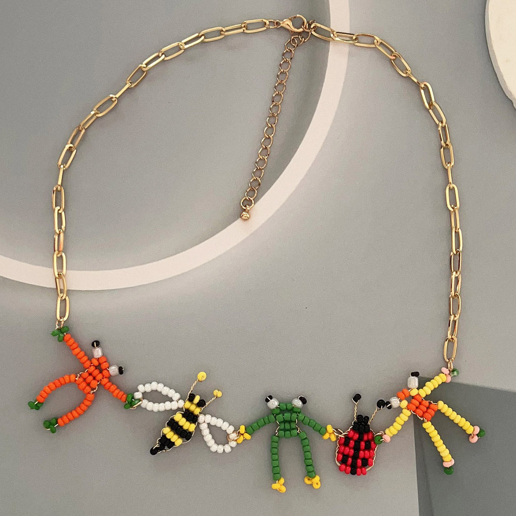 Korean Style Niche Creative Design Hand-woven Frog Necklaces