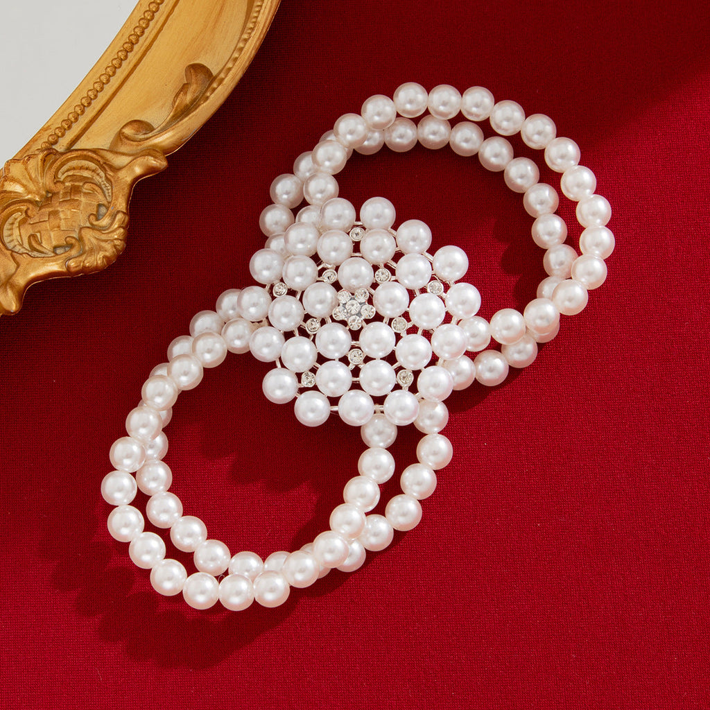 Ornament Retro Patchwork Imitation Pearl French Necklaces