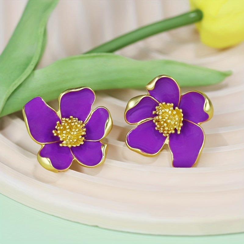 Vintage Flower Elegant Three-dimensional Small Red White Suit Necklaces