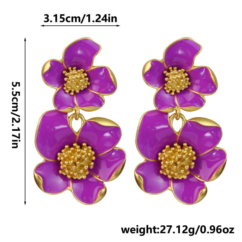 Vintage Flower Elegant Three-dimensional Small Red White Suit Necklaces