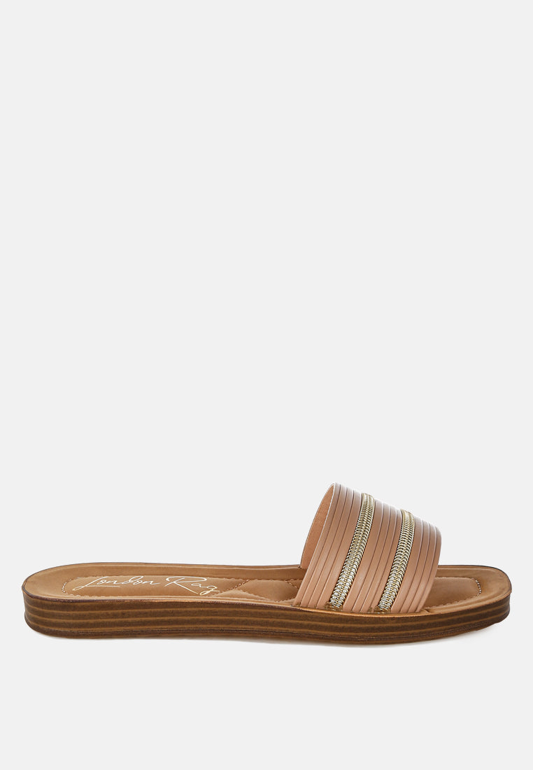Zosaya Faux Zipper Detail Slip Ons