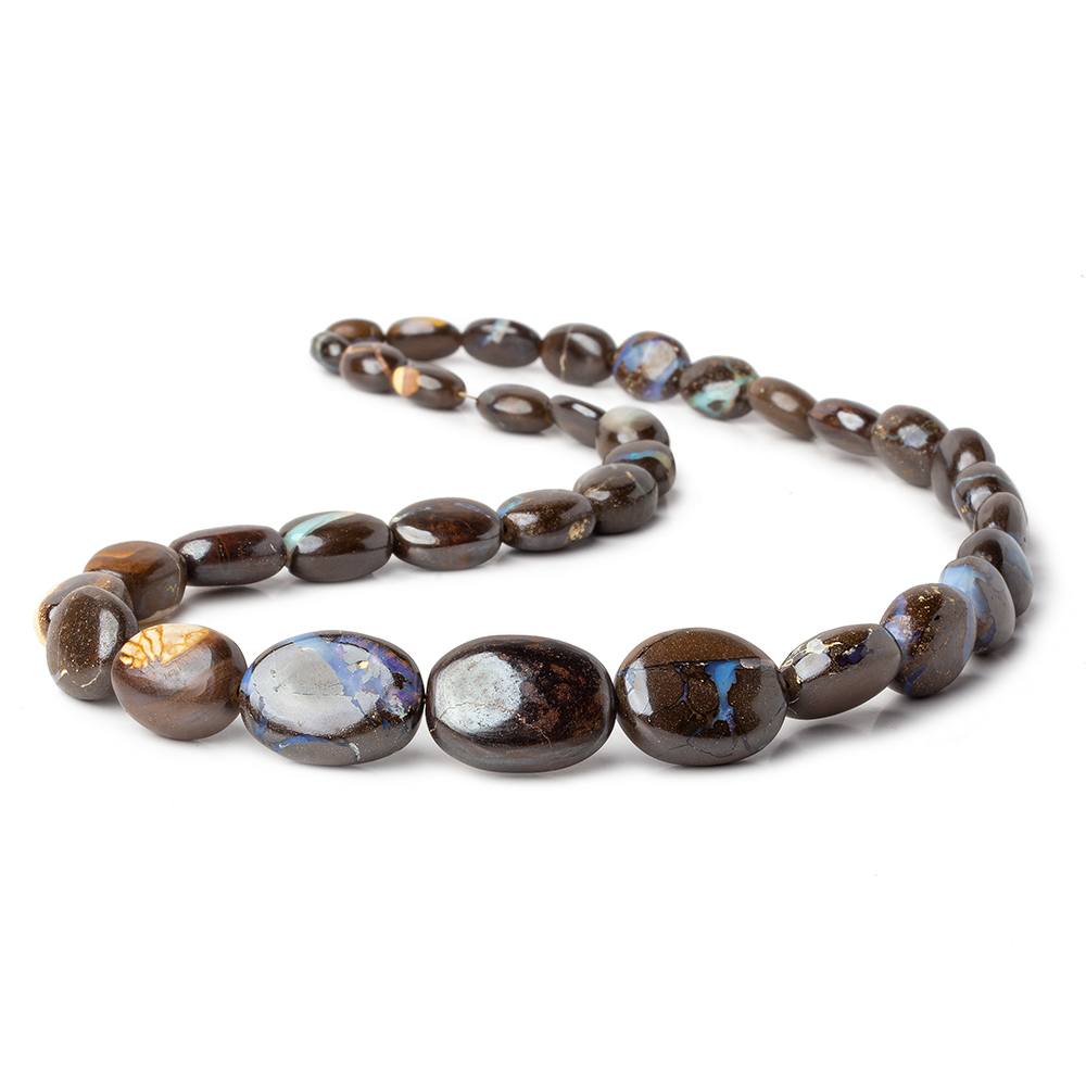 Australian Boulder Opal plain nuggets 17.5 inch 34 beads 8x6x4-19x14x8mm A