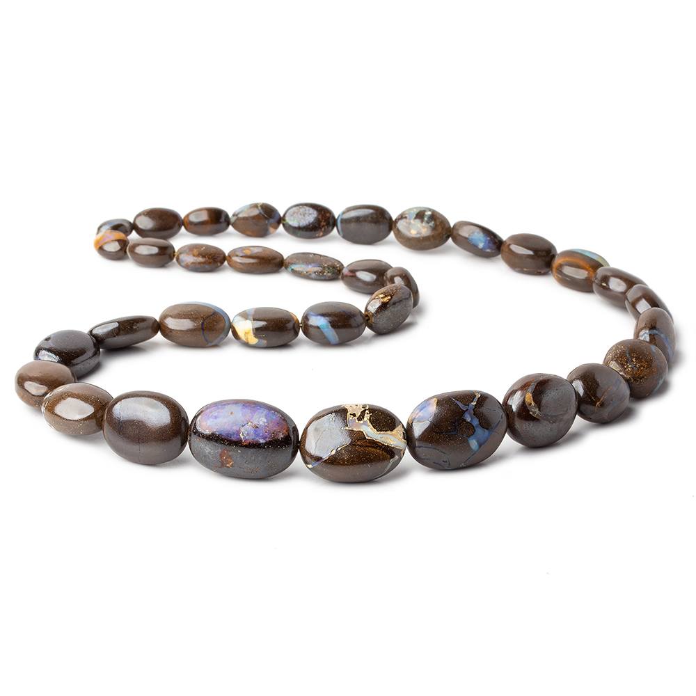 Australian Boulder Opal plain nuggets 18 inch 35 beads 9x6x4-19x14x9mm AA