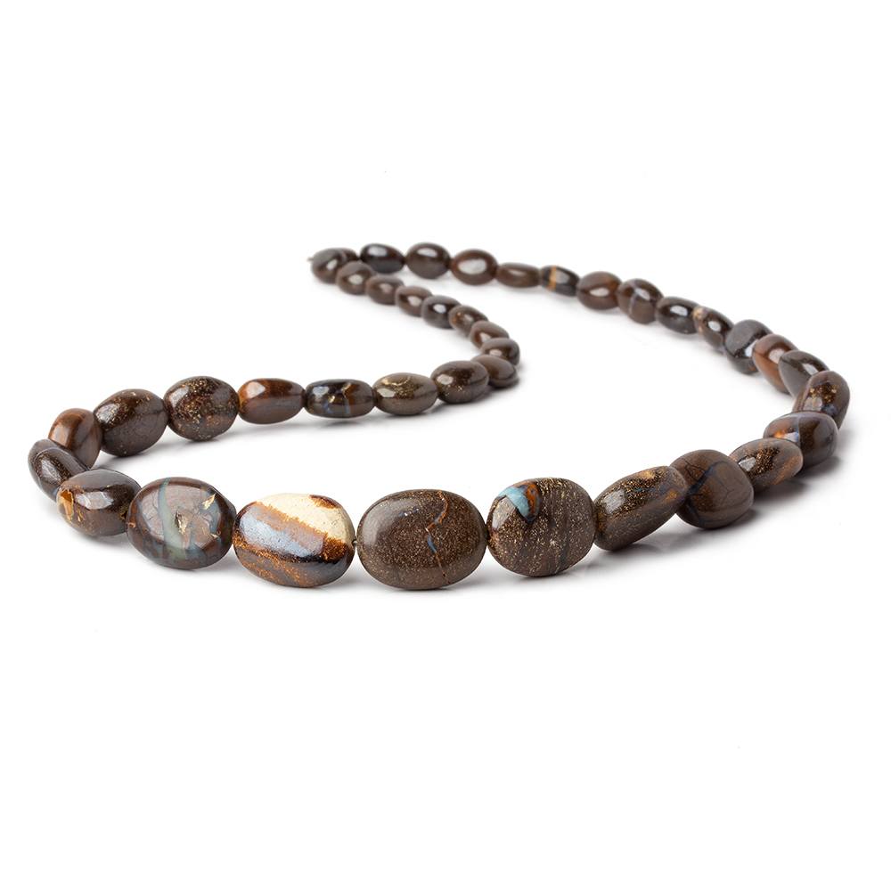 Australian Boulder Opal plain nuggets 18 inch 40 beads 8x6x4-17x13x7mm A