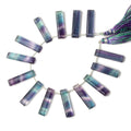 Banded Fluorite emerald cut rectangle bars 14 beads 7 inch 28x7x5mm average AAA