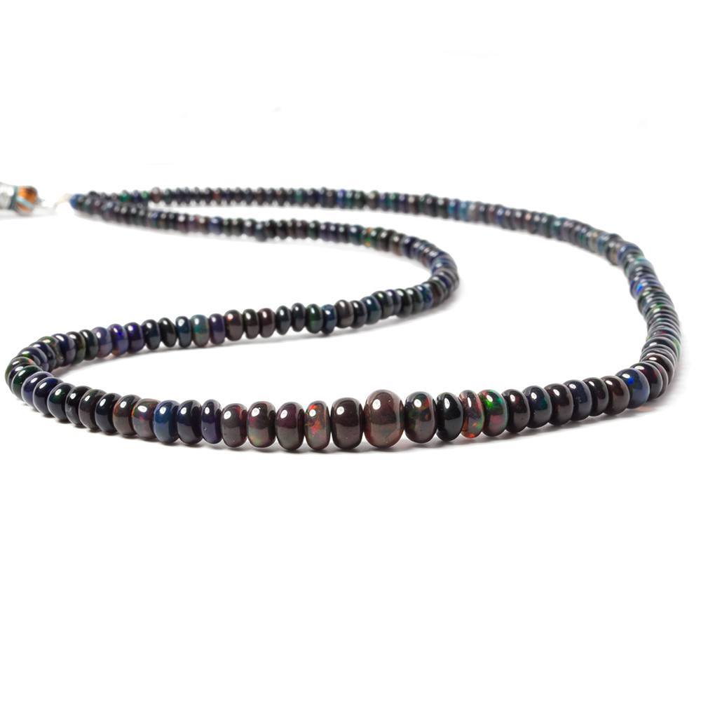 Black Ethiopian Opal Plain Rondelle Beads 200 pieces AAA Grade