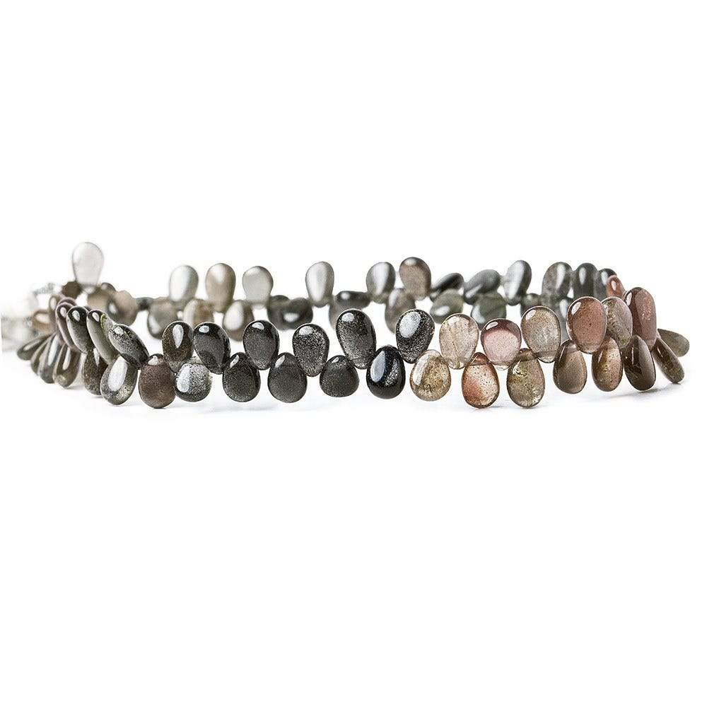 Cat's Eye Scapolite Plain Pear Beads, 7.5 inch, 6x4mm average, 67 pieces