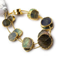 Gold Leafed Labradorite plain slice strand 7 beads 14x12-23x18mm