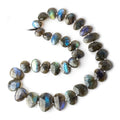 Labradorite side drilled faceted flat nugget beads 16 inch 33 pieces