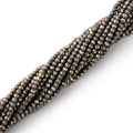 Lot of 20 strands - 2mm Golden Pyrite Micro-faceted Rondelle Beads