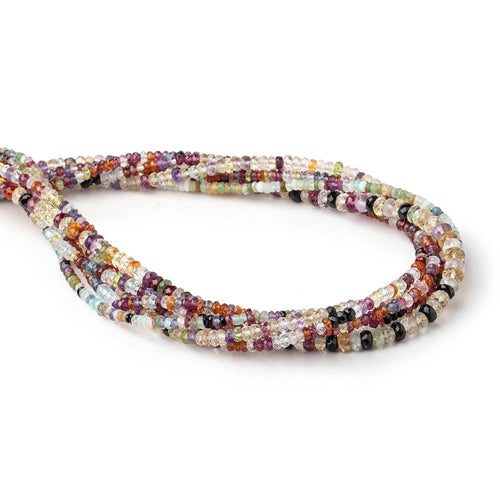Lot of 6 Strands of Multi Gemstone Faceted Rondelle Beads