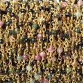 3mm Multi Color Tourmaline micro-faceted round Gold plated Chain by the foot 40 beads
